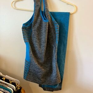 Gray and Blue Athletic Tank Top